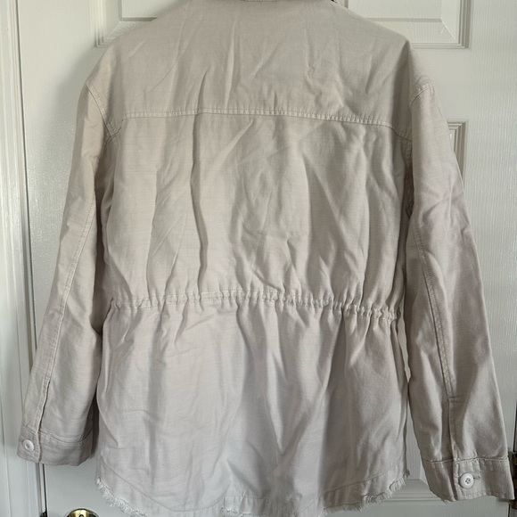 American Eagle Utility Jacket Beige Button Front Size Small - Picture 2 of 6